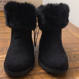 Self Esteem Black Faux Fur Winter Boots